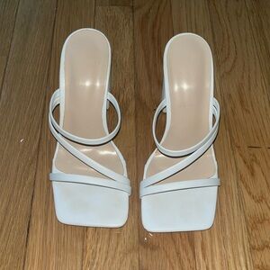 White Strapped Heels